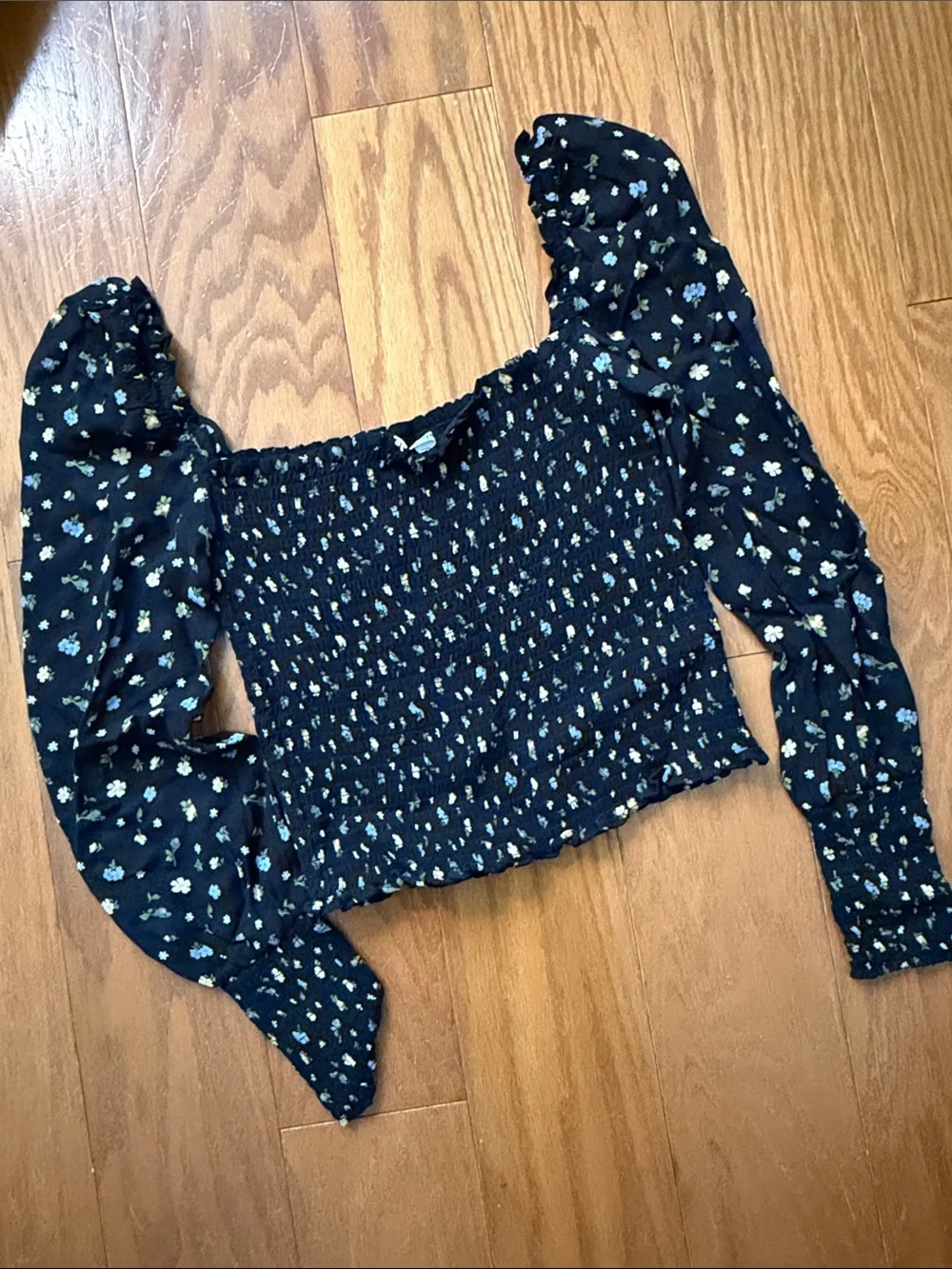 Reformation Floral Print Ruched Top